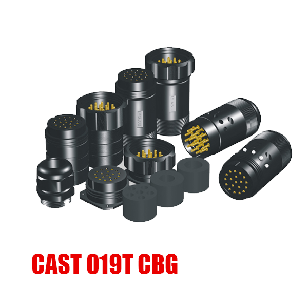 不防水十九芯公插头 CAST 019T CBG